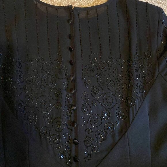 Donna Morgan Black Beaded Dress - Picture 4 of 5